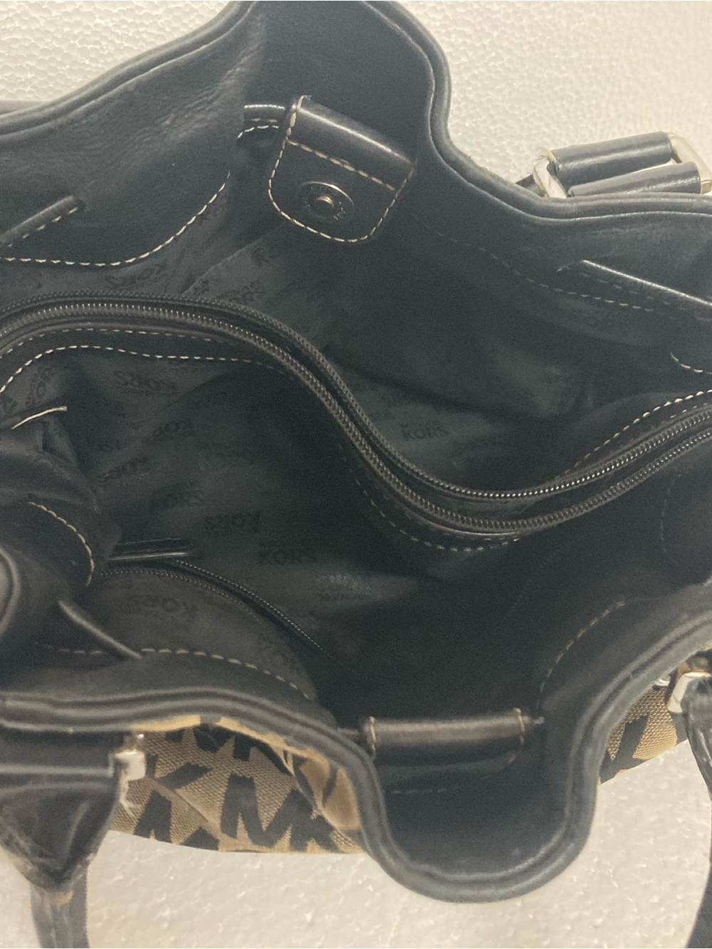 Michael Kors Tan and Black Signature MK Satchel - Picture 4 of 4